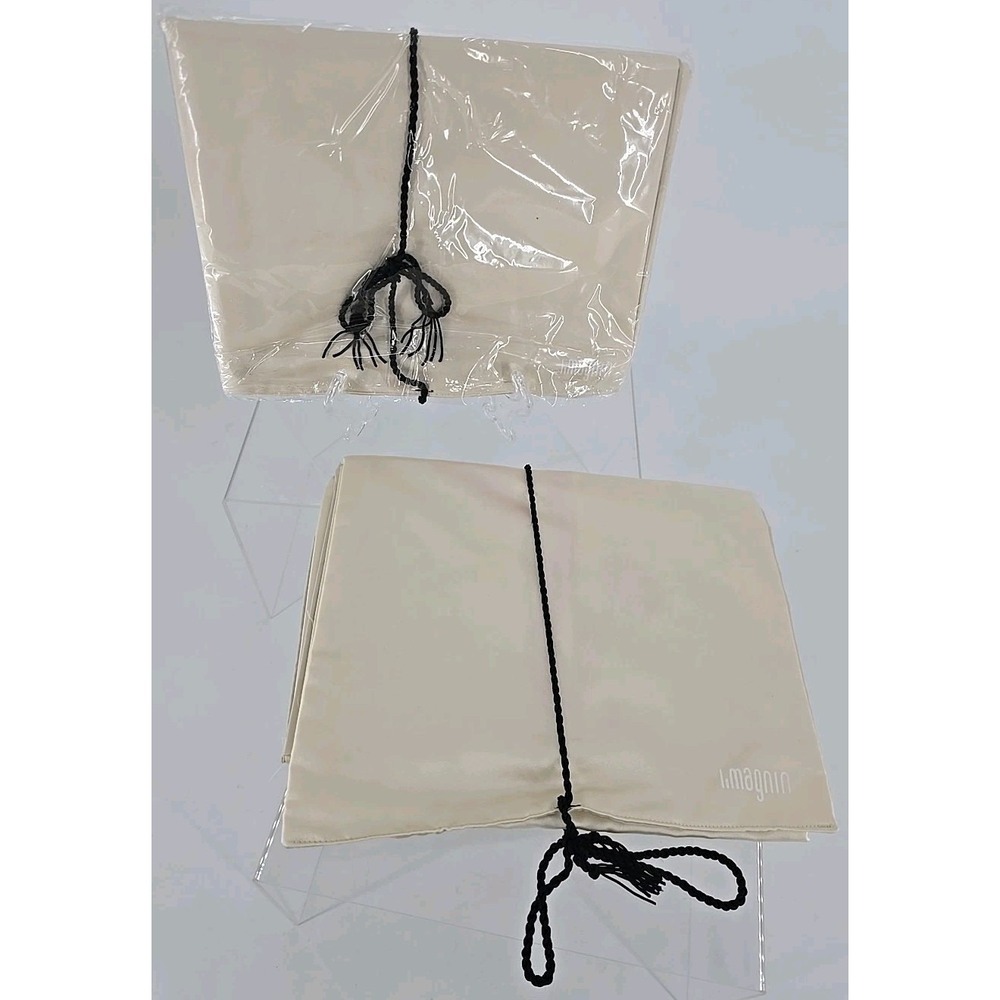 2 VINTAGE NEW‎ Creme Color Lingerie Hosiery Stockings Folding Bags By I. Magnin